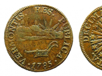 Vermont copper coinage struck, 1785–1786. (Credit: Public Domain)
