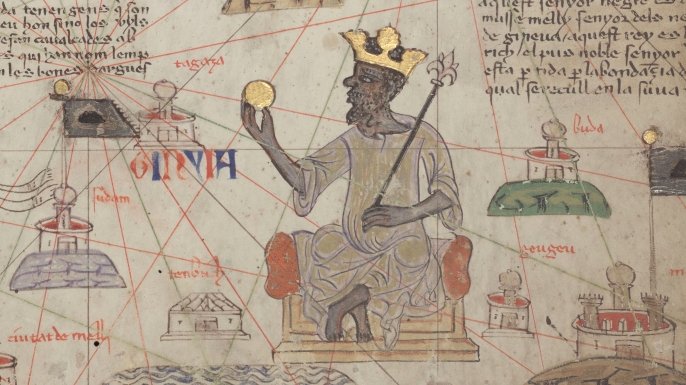 Depiction of Mansa Musa. (Credit: Abraham Cresques/WikiCommons)