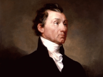 James Monroe official White House portrait, 1819. (Credit: Public Domain)