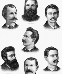 Portraits of the Haymarket Martyrs. (Credit: Public Domain)