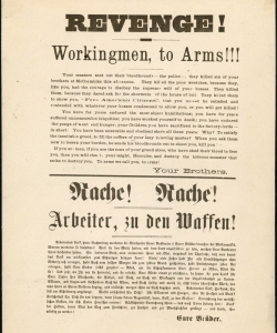 The Revenge flyer printed shortly before the Haymarket Riot. (Credit: Public Domain)