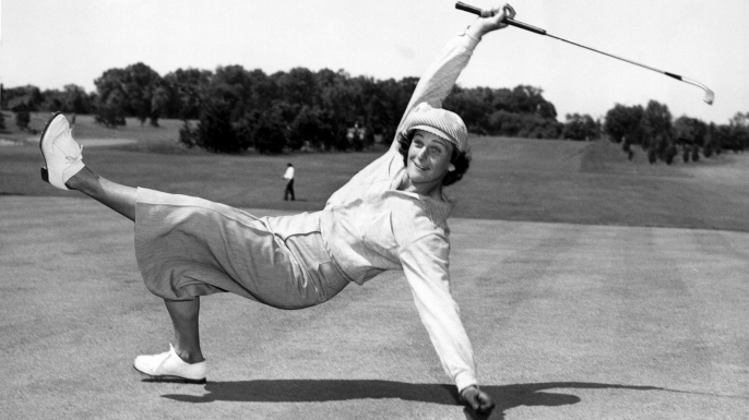 Babe Didrikson Zaharias at the All-American tournament at Chicago's Tam-O'Shanter Country Club, Chicago, Illinois, 1951. (Credit: Underwood Archives/Getty Images)