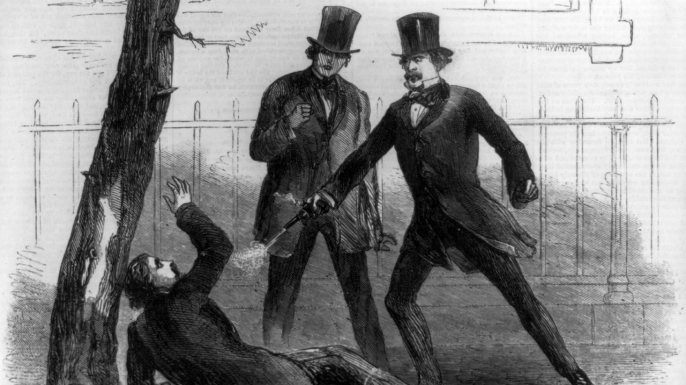 Homicide of Philip Barton Key II by Daniel Sickles. (Credit: Library of Congress)