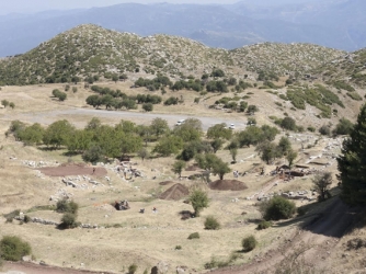 General view of the lower sanctuary with the administrative building, the gallery, the hippodrome, the stadium and baths