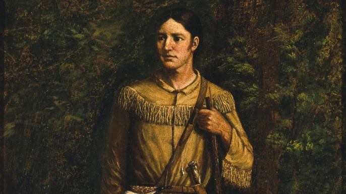 Portrait of Crockett by William Henry Huddle.