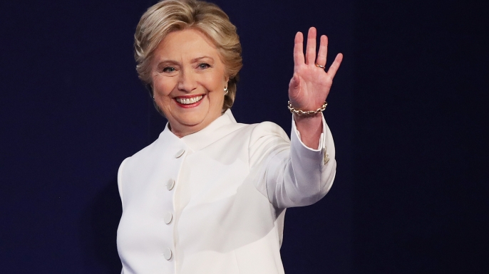 Hillary Clinton during the third U.S. presidential debate on October 19, 2016. (Credit: Drew Angerer/Getty Images)