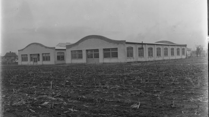 The Wright Brothers factory buildings, c. 1911. (Credit: Library of Congress)