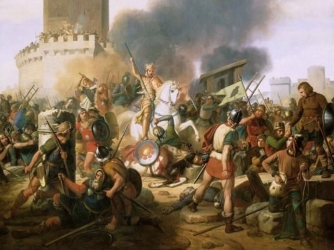Count Odo defends Paris against the Norsemen.