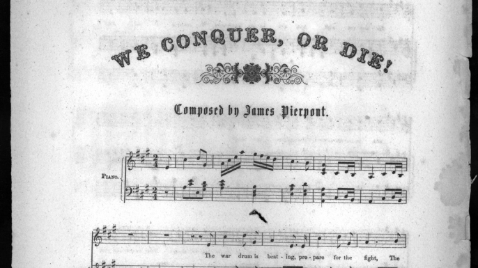 "We Conquer, or Die!” sheet music. (Credit: Library of Congress)