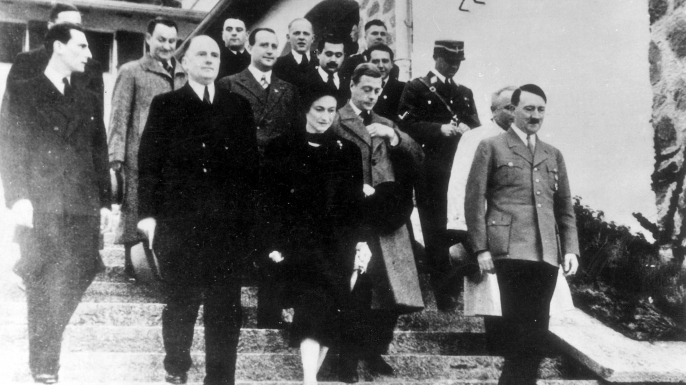 Edward and Wallis meeting Hitler, 1937. (Credit: ullstein bild/Getty Images)