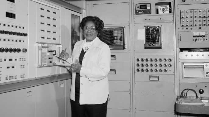 Mary Jackson at Work NASA Langley. (Credit: NASA)