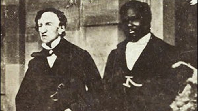 Dr James Barry (on the left) his dog, Psyche. (Credit: Public Domain)