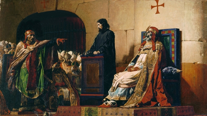 Painting depicting the "Cadaver Synod."