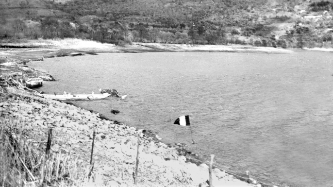 Caligula's galleys being excavated from Lake Nemi, April 1929. (Credit: Planet News Archive/SSPL/Getty Images)
