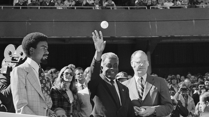 Jackie Robinson at the 1972 World Series. (