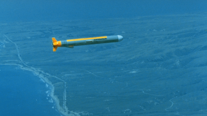 A Tomahawk Cruise Missile on a test fire