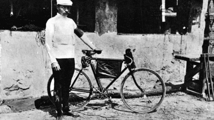French racing cyclist Maurice Garin, winner of the first Tour de France in 1903. (Credit: Roger Viollet/Getty Images)