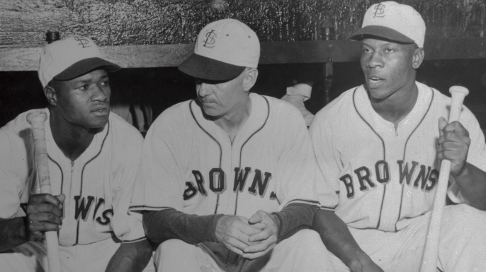 Hank Thompson and Willard Brown of the St. Louis Browns