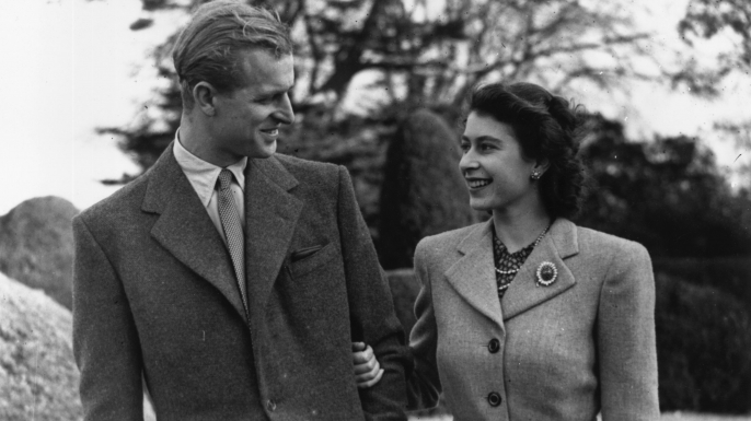 Elizabeth and Philip on their honeymoon.