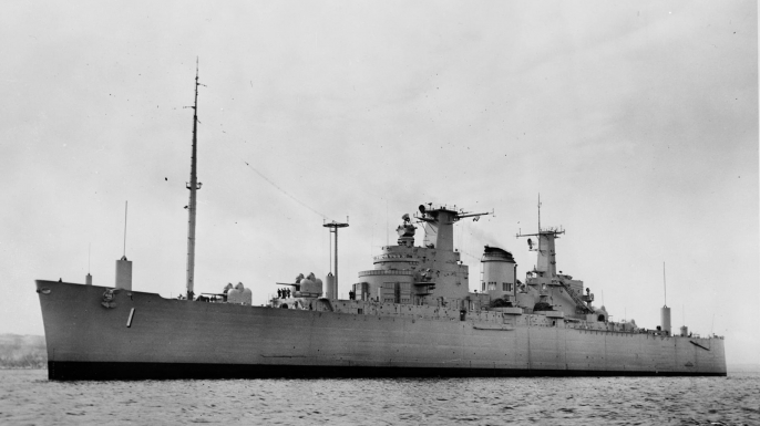 USS Northampton (CLC-1) off Boston in 1953 (Credit: PJF Military Collection / Alamy Stock Photo)