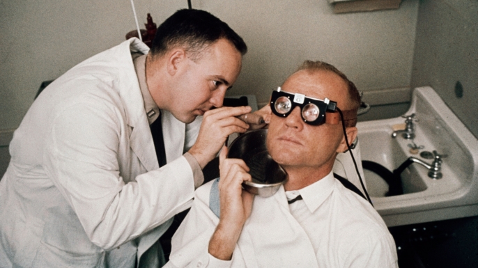 John Glenn undergoing testing in February 1962.