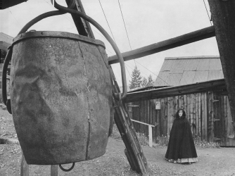 Nadja Witowska, who was cast in Central City Opera Company's "Ballad of Baby Doe," at Matchless Mine where Baby Doe froze to death in 1935. (Credit: Dave Mathias/The Denver Post via Getty Images)