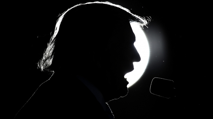 President Donald Trump while campaigning at Regent University, Virginia, 2016. (Credit: Win McNamee/Getty Images)