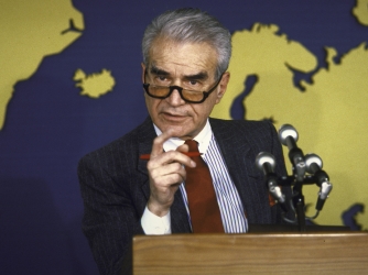 State Department spokesman, Bernard Kalb, who made the announcement that 25 Soviet diplomats would have to leave the United Nations, New York. (Credit: Cynthia Johnson/The LIFE Images Collection/Getty Images)