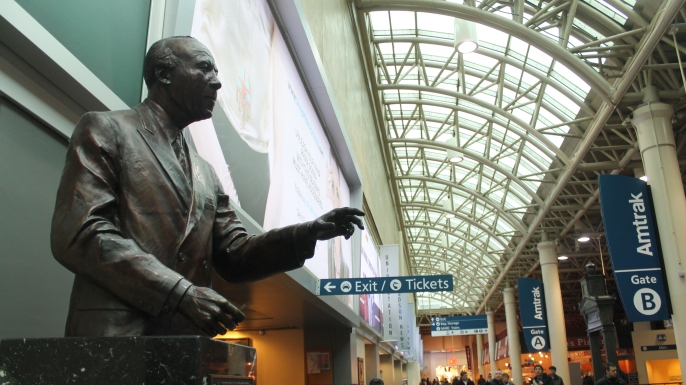 A. Philip Randolph statue at Union Station, Washington D.C. (Credit: Connie via Flickr Creative Commons/CC BY-SA 2.0)