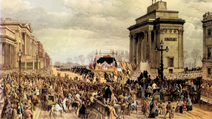 Funeral of Arthur Wellesley, 1st Duke of Wellington, at St. Paul's Cathedral, 1852. (Credit: Culture Club/Getty Images)