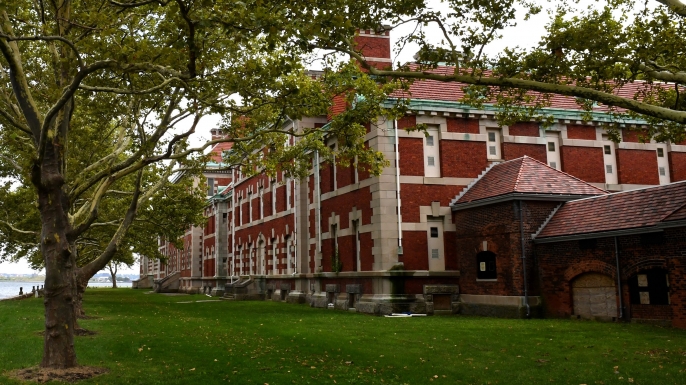 The Ellis Island Hospital, a 750-bed facility which treated over 1.2 million patients, and where about 250,000 immigrants were treated for illnesses such as tuberculosis, measles, diphtheria, trachoma and other contagious diseases. (Credit: Timothy A. ClaryAFP/Getty Images)
