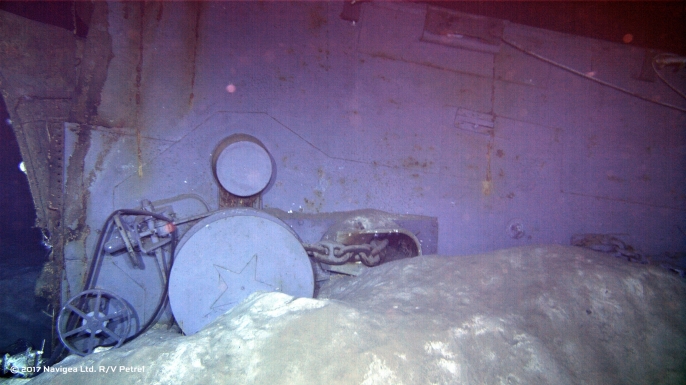 Photograph of the USS Indianapolis discovered by the expedition crew of Paul Allen's research vessel R/V Petrel. (Credit: Paul Allen)