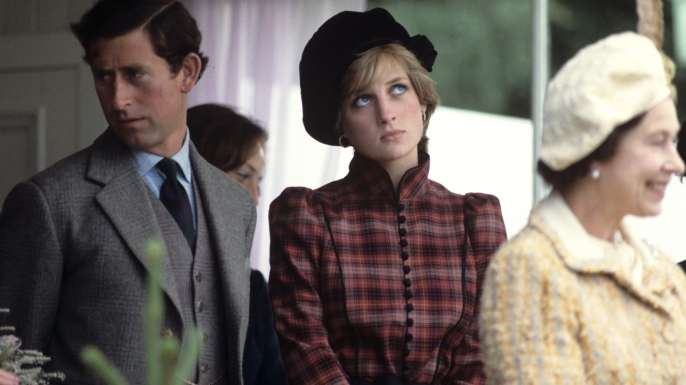 Prince Charles and Princess Diana with Queen Elizabeth II at the Braemar Games, Scotland, 1981. (Credit: Photonews Scotland/REX/Shutterstock)