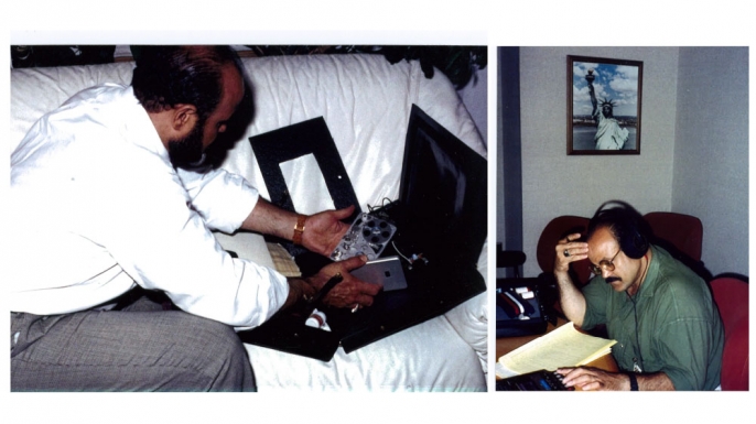 As an undercover agent in the early to mid 1990s, Salem worked with analog recording equipment (shown on the left) when taping the terrorists. Salem spent months translating the tapes he made of terrorist discussions, which were almost all in Arabic, for use in court. (Courtesy of Emad Salem)