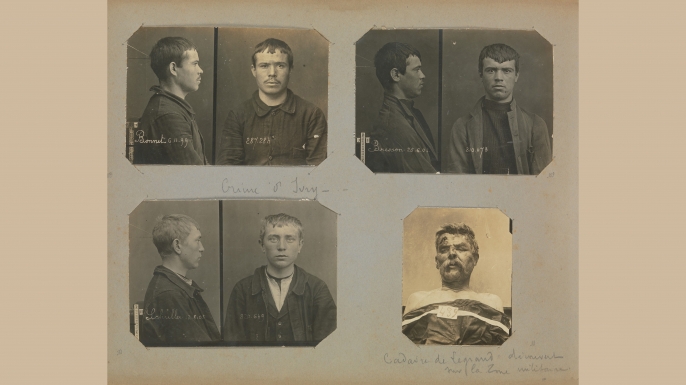 Clerk-turned-criminologist Alphonse Bertillon pioneered the practice of mug shots taken from the front and the side. One reason: He believed that ear size and shape were strong identifiers. (Credit: The Metropolitan Museum of Art)