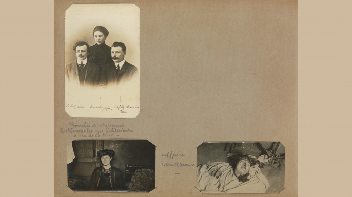 Bertillon sometimes juxtaposed photos of murder victims with images of them when they were living. (Credit: The Metropolitan Museum of Art)