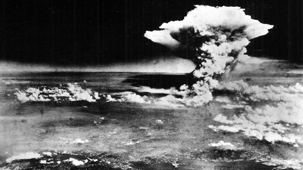 An aerial photograph of Hiroshima, Japan, shortly after the 'Little Boy' atomic bomb was dropped, 1945. (Credit: Universal History Archive/UIG via Getty images)
