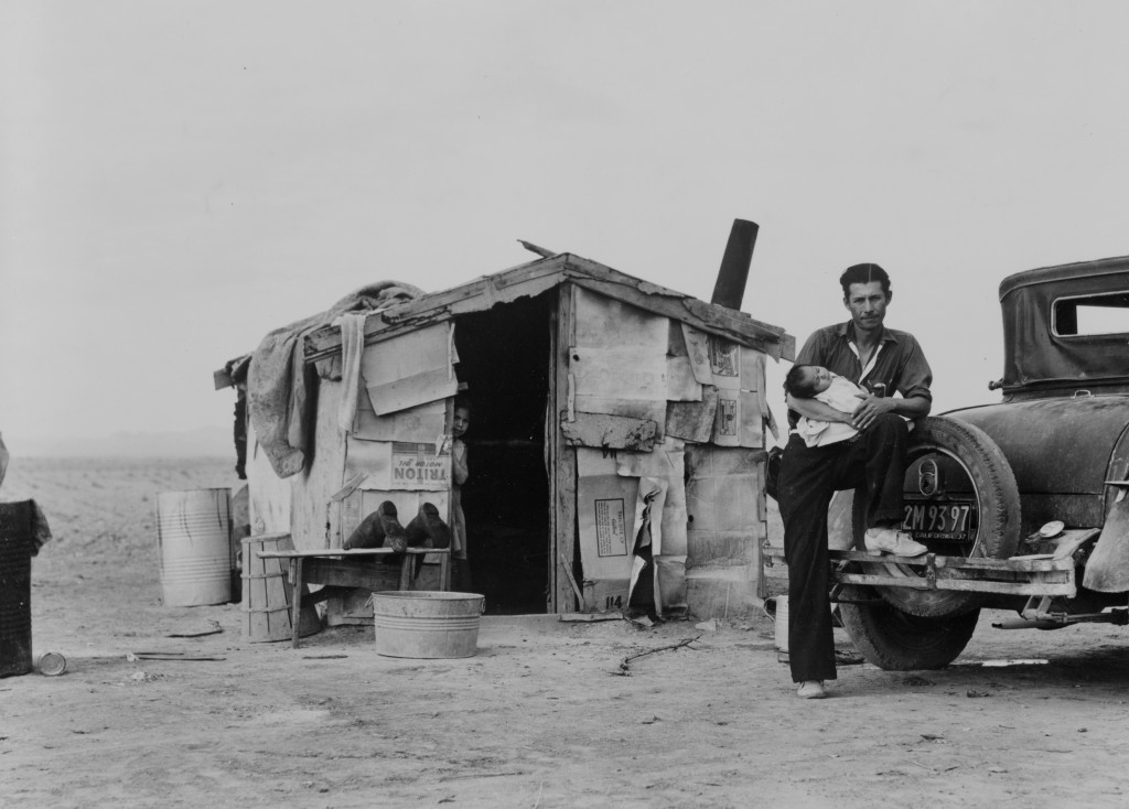 Migratory Mexican field worker's home in Imperial Valley, California. Photographed by Dorothea Lange, 1938. (Credit: Universal History Archive/UIG via Getty Images)