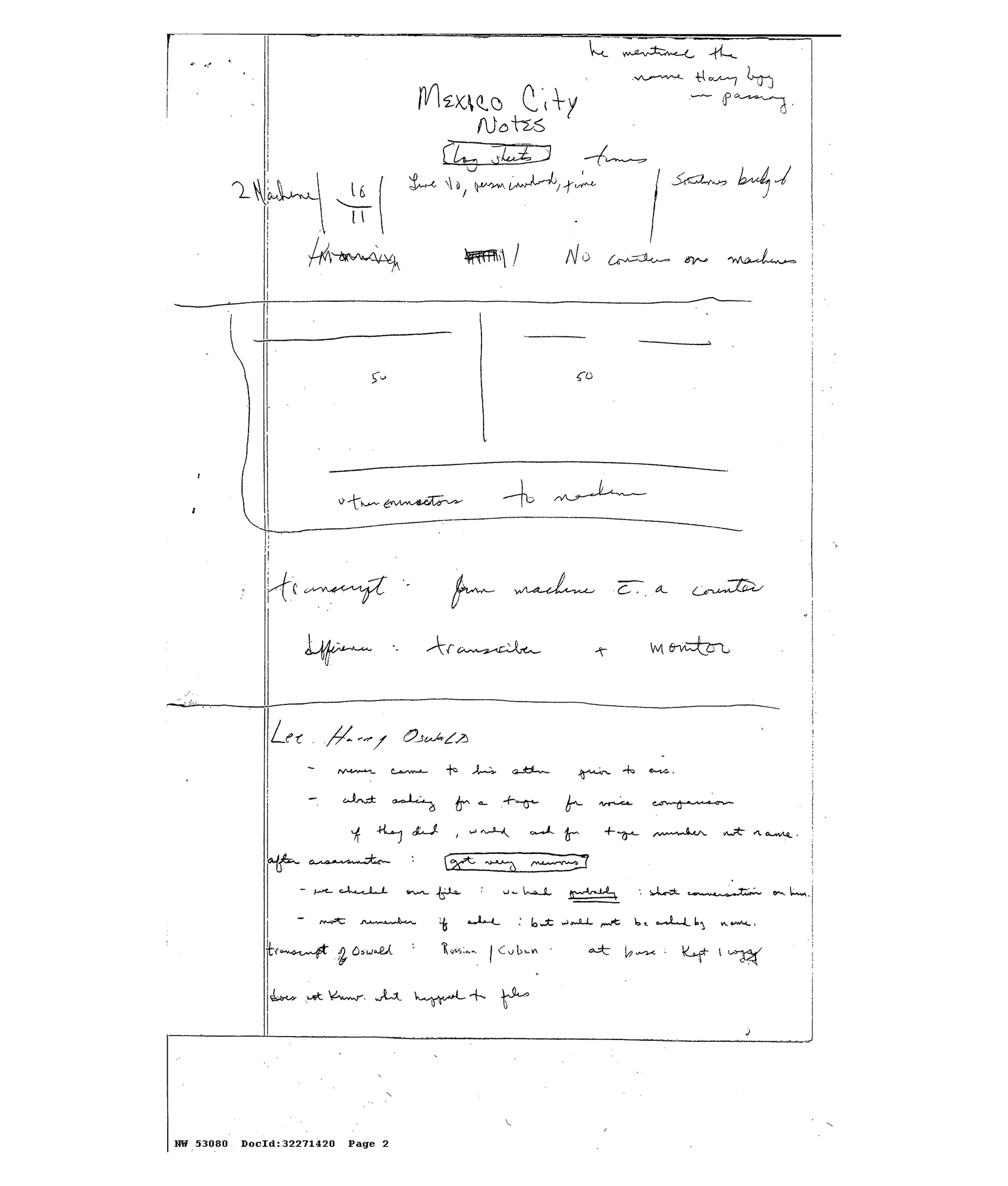 A handout image of a Central Intelligence Agency Mexico City station report about Lee Harvey Oswald released by the National Archives in October, 2017 as part of nearly 3,000 previously sealed or redacted documents related to the 1963 assassination of US President John F. Kennedy. Some documents were withheld at the last minute and some reports indicate that several hundred documents in the release were expected to cover the investigation into Lee Harvey Oswald's visit to Mexico City shortly before the assassination. (Credit: National Archives Handout/EPA-EFE/REX/Shutterstock)