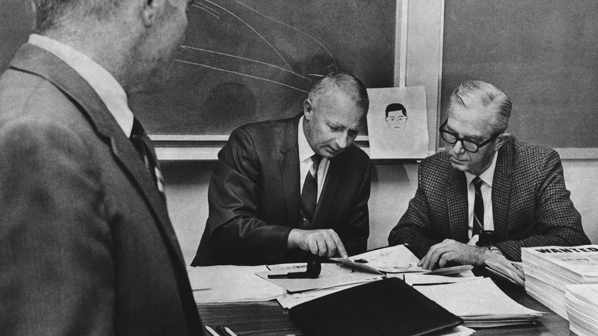 October 20, 1969: At the height of Zodiac's serial-killing spree, Martin Lee, Hal Snook and William Hallett, law-enforcement officers from two Bay Area counties and San Francisco, met to compare notes toward catching the murderer before he struck again. (Credit: SJV/AP/REX/Shutterstock)