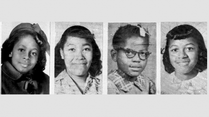 Victims of the Sixteenth Street Baptist Church bombing on Sept. 15, 1963: Denise McNair, 11; Carole Robertson, 14; Addie Mae Collins, 14; and Cynthia Wesley, 14. (Credit: AP Photo)