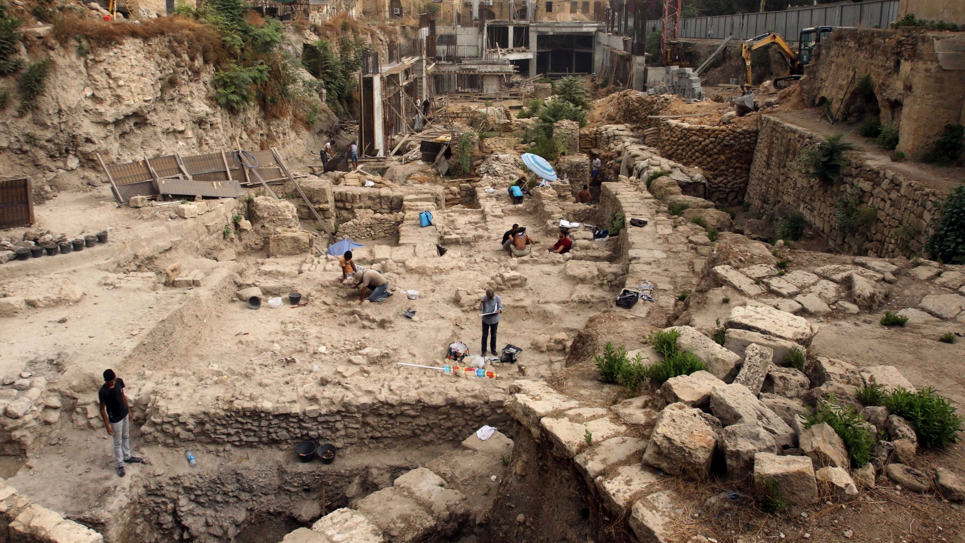 Excavation site in the Lebanese city of Sidon. (Credit: Mahmoud Zayyat/AFP/Getty Images)