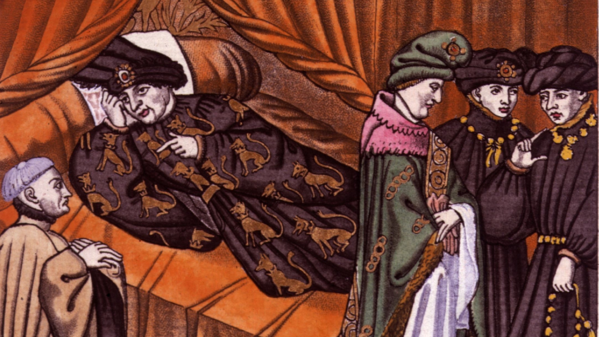 King Charles VI of France in his bedchamber with servants and ministers. (Credit: Hulton Archive/Getty Images)