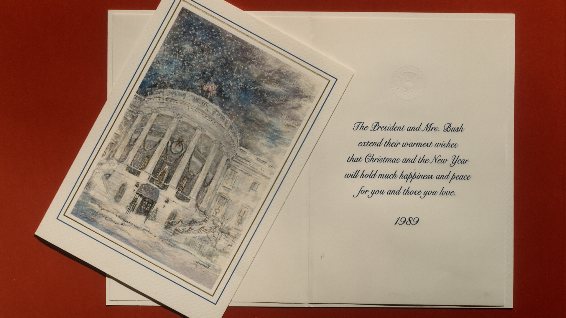 White House Christmas card from George H. W. Bush, 1989. (Credit: White House/White House/The LIFE Images Collection/Getty Images)