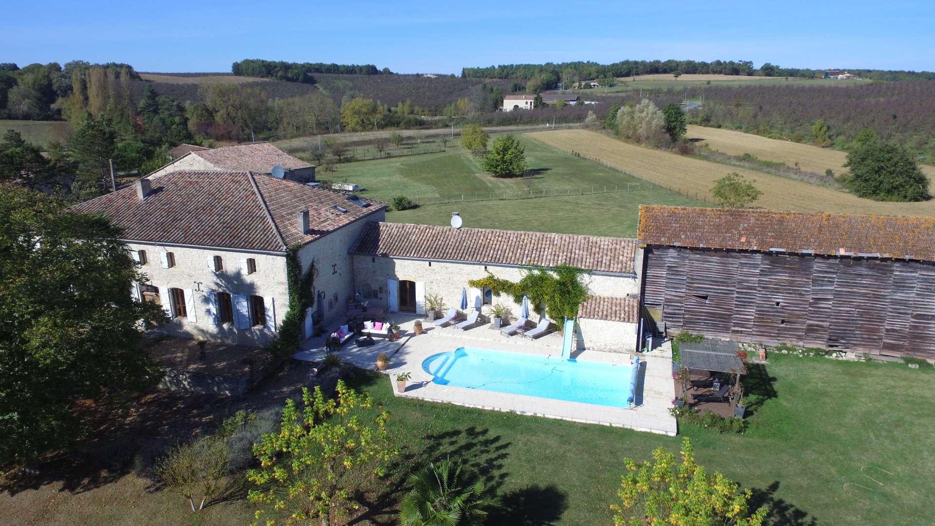 Chateau near Duras. ASKING PRICE: €999,000 ($1.18 million). TEMPLAR TOUCH: Rumors of Knights Templar treasure buried on the property in 1307. SELLING POINTS NOW: Seven bedrooms, separate attached building with guest accommodations, heated swimming pool, tobacco barn and a small vineyard. (Photo courtesy of Maxwell-Baynes)