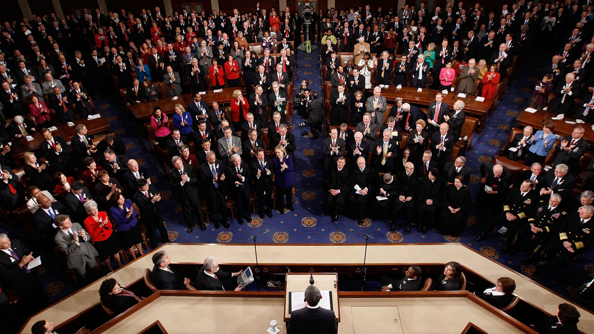 U.S. President Barack Obama delivering his State of the Union speech on January 25, 2011 in Washington, DC. (Credit: Chip Somodevilla/Getty Images)