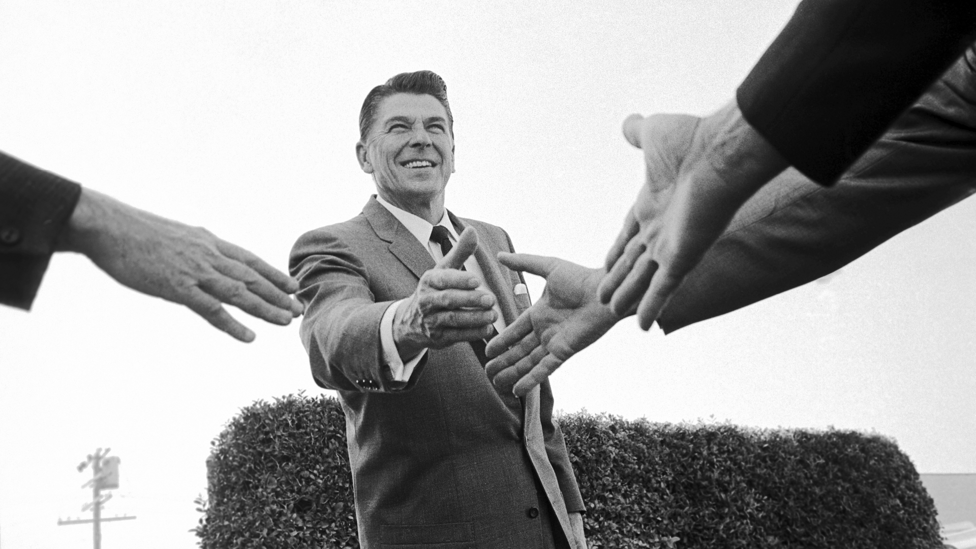 Reagan meeting some of his supporters while campaigning for president, 1964. (Credit: Bettmann Archive/Getty Images)