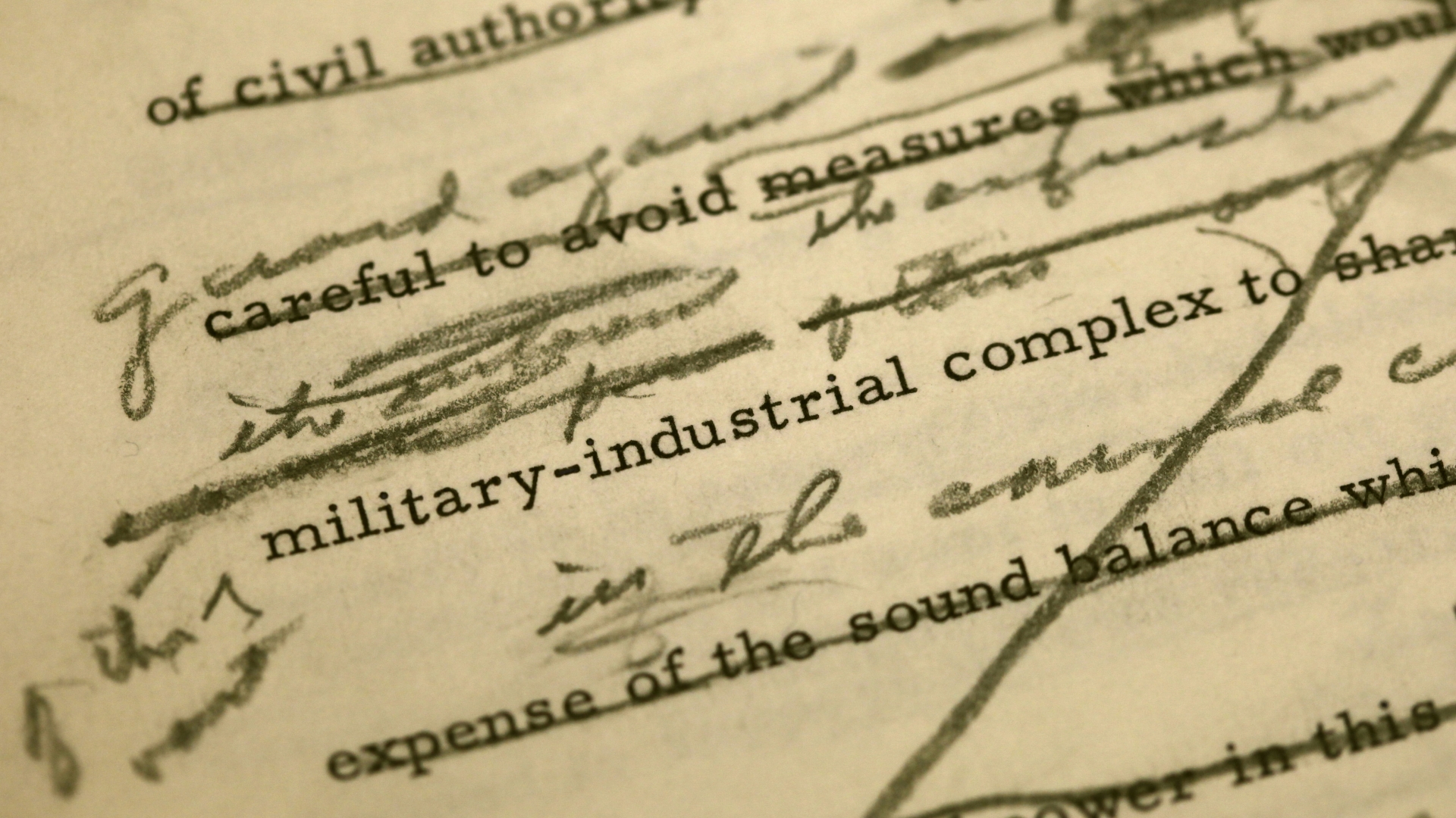 A draft of President Dwight D. Eisenhower's farewell address found in 2010. (Credit: Charlie Riedel/AP Photo)