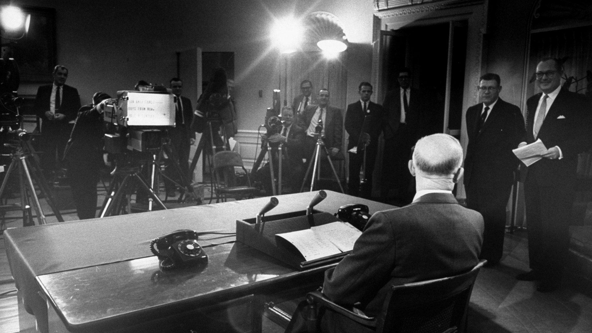 President Dwight D. Eisenhower presenting his farewell address to the nation. (Credit: Ed Clark/The LIFE Picture Collection/Getty Images)