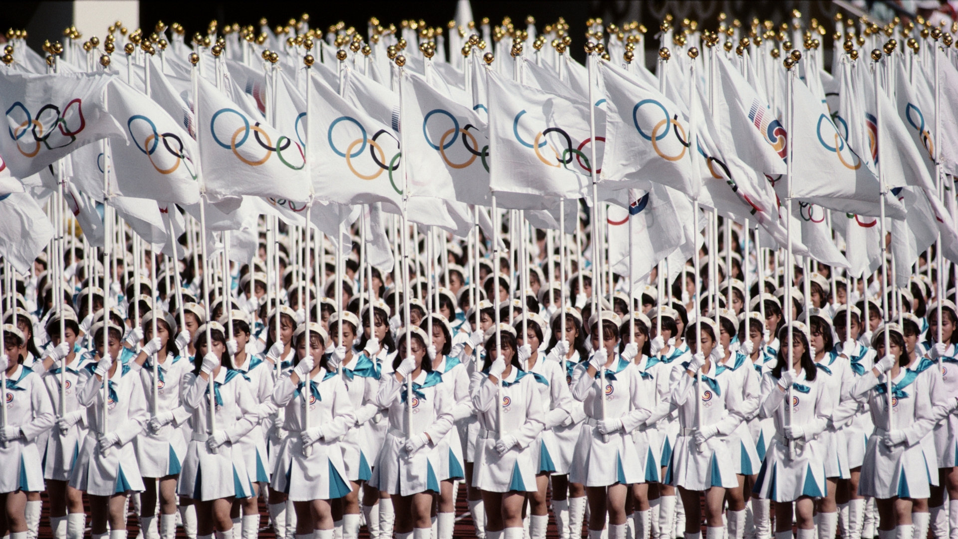 The Opening Ceremony of the XXIV Summer Olympic Games in Seoul, South Korea, 1988. (Credit: Gray Mortimore/Getty Images)